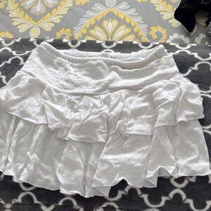 Love Tree White Ruffled Mini Skirt